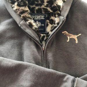 Pink fur lined hoodie